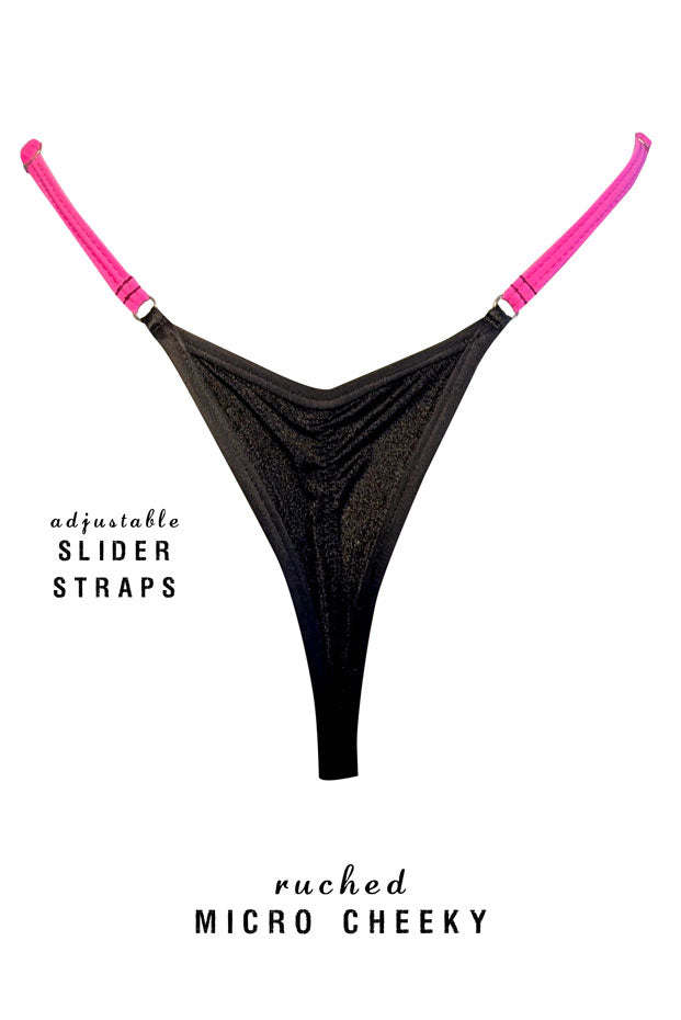 Adjustable Micro Cheeky Bottoms (Black)