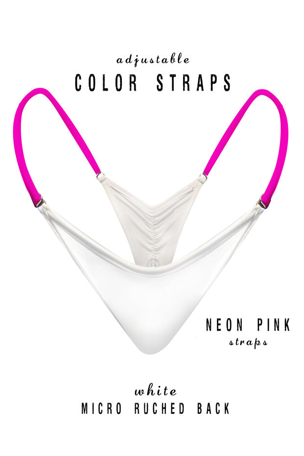 Adjustable Micro Cheeky Bottoms (White)