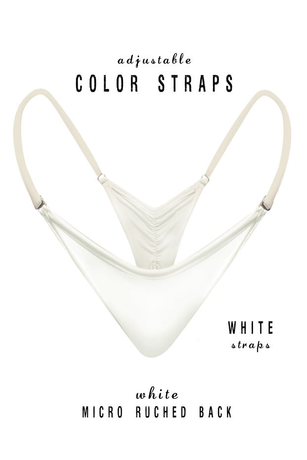 Adjustable Micro Cheeky Bottoms (White)